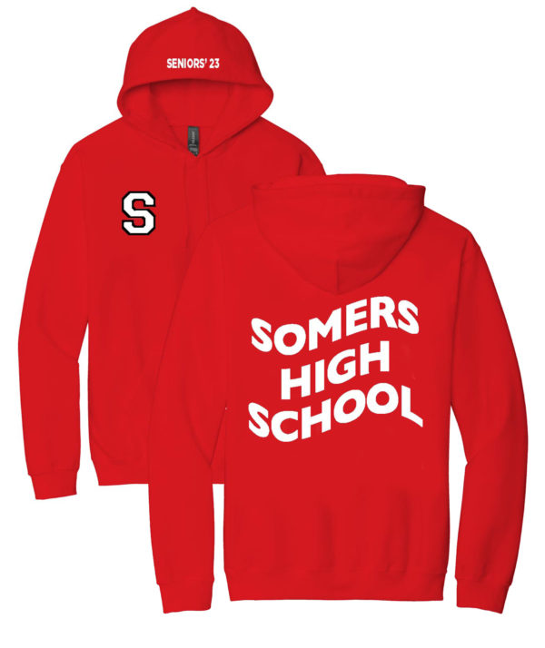 Somers High School Pullover Hoodie 2023 red